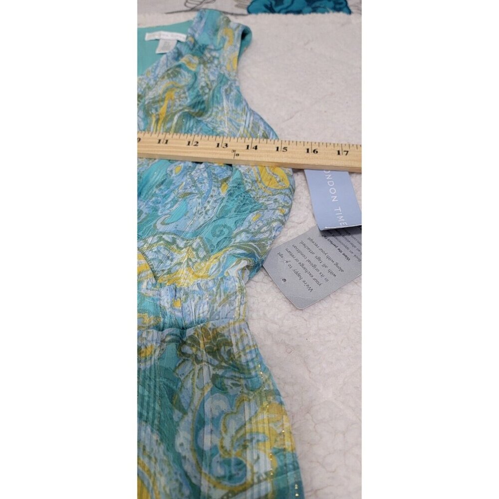London‎ Times Maxi Womens Dress V Neck Paisley Sleeveless Multicolored Size 4 - Picture 11 of 13